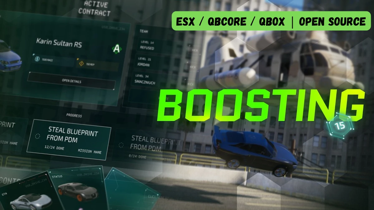 Ultimate FiveM Boosting System | ESX / QBCORE / QBOX / NDCore / Standalone